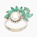 серебряное кольцо с драгоценными камнями 57200309